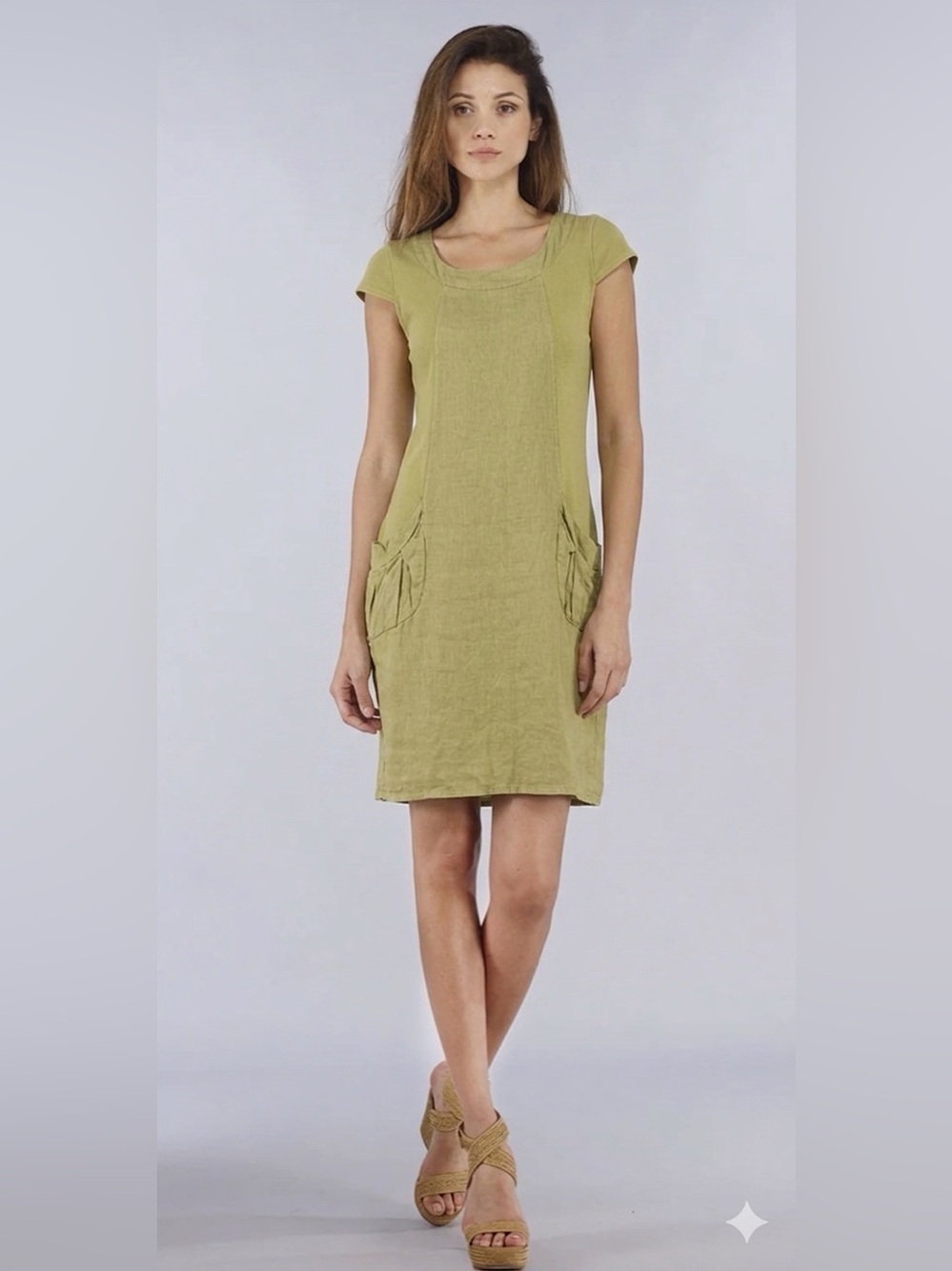 Luna Luz Sheath Dress Linen /Cotton Combo Lagenlook Wearable Art Boho , size M